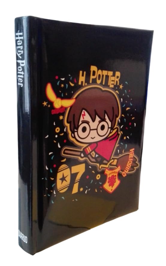 PRESTIGE & DELUXE Diario scuola primaria compatibile con Mago Potter cartoon nero 2026-2027 F.to Standard 20x15 cm + portachiave