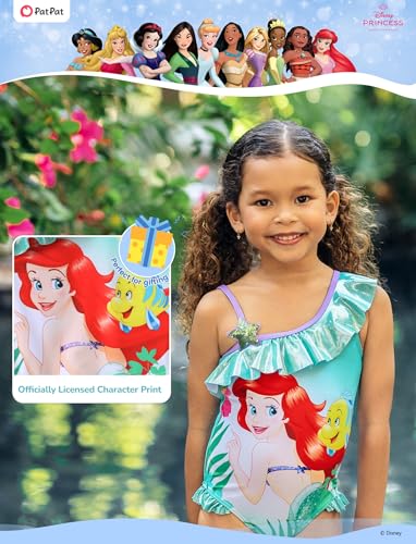 Image of Disney Stitch Frozen Marvel Minnie Mouse Girls Swimsuits Ruffle One Piece Bathing Suits UPF 50 Swimwear Quick Dry Size 2-13Y