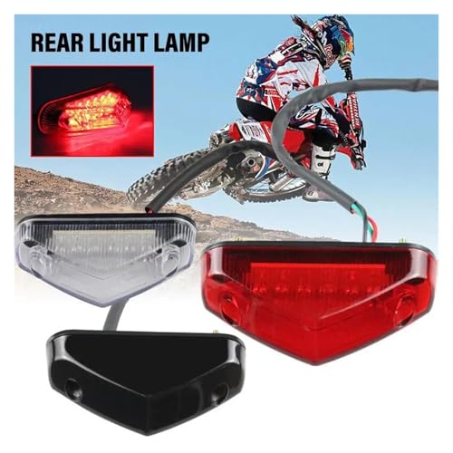 Feu arrière moto universal 12V avec feu stop et éclairage de plaque