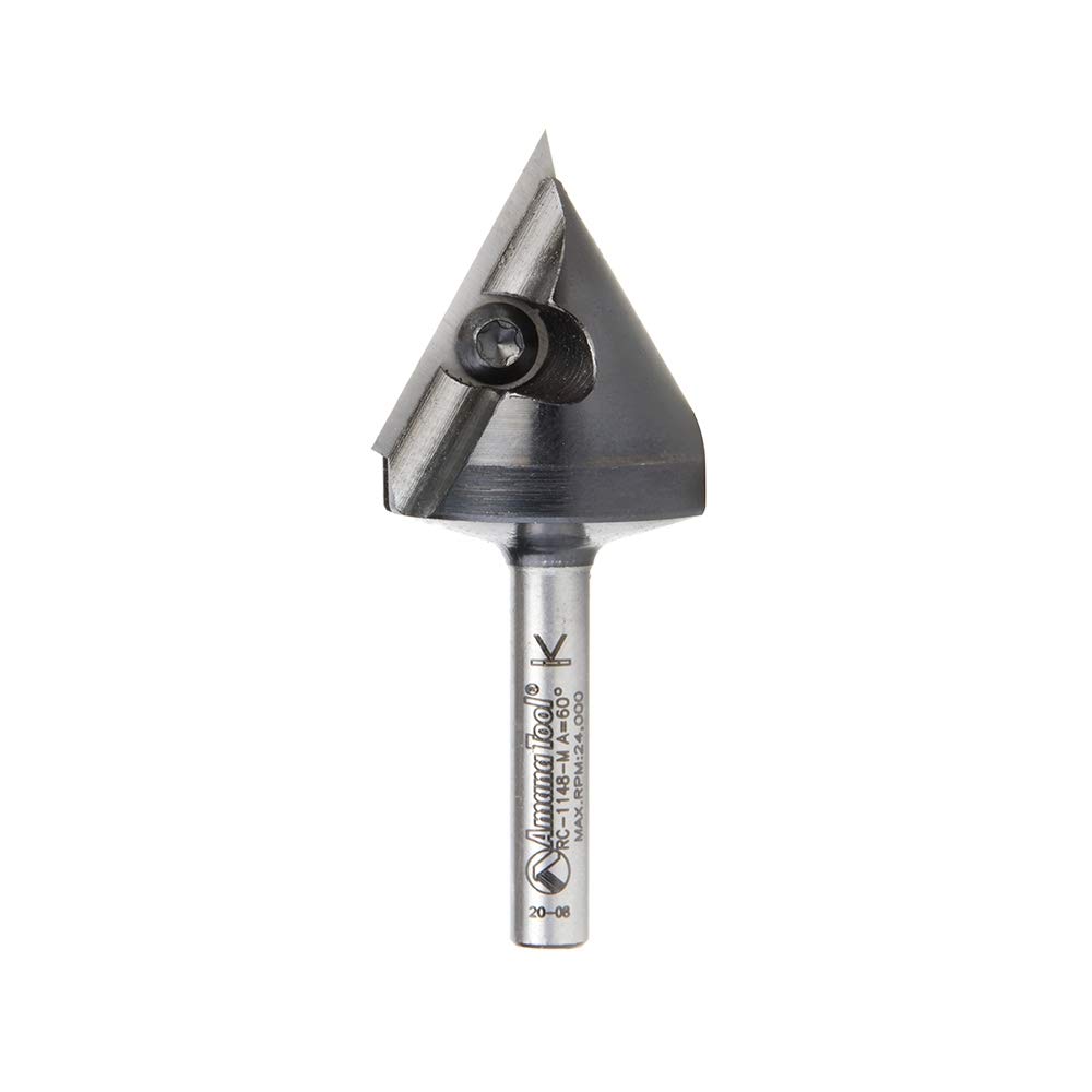 Amana Tool RC-1148-M Insert V-Groove 60 Deg x 23mm CH x 6mm SHK CNC Router Bit