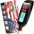 Antonki Meat Thermometer Digital, Smart Instant Read Food Thermometer with Super Long Probe for Cooking Grilling Baking Kitchen Candy BBQ Oil Liquid, Backlit Display, Battery Included