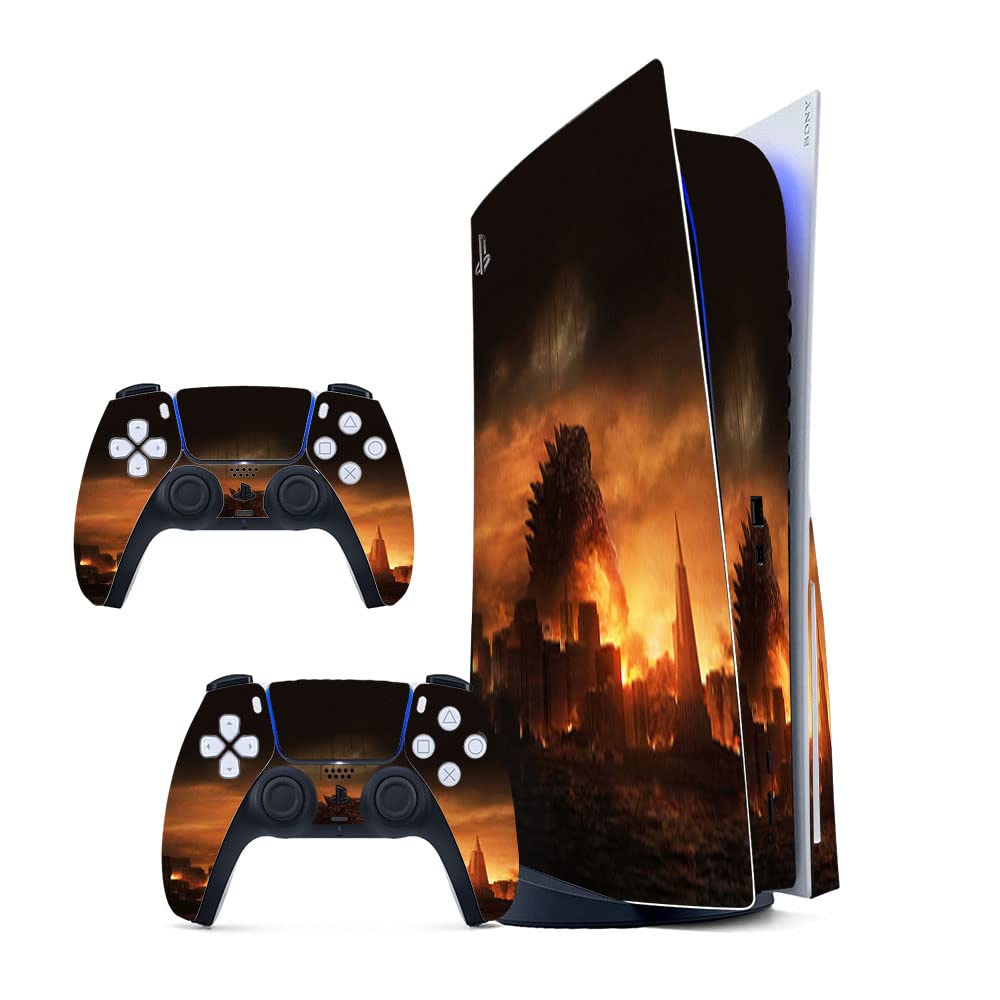 GADGETS WRAP Printed Vinyl Skin Sticker Decal for Sony PS5 PlayStation 5 Disc Edition Console & 2 Controller (Skin Only, Console & Controller not Included.) - Godzilla Destroying City Multicolor (B0BW3SNVJL) Amazon Price History, Amazon Price Tracker