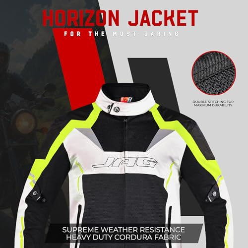 Image of J.A.G. JAG Mesh Motorcycle Jacket-Biker Jacket-CE Armored Motorbike Jacket Men-High Visibility Breathable Riding Jacket
