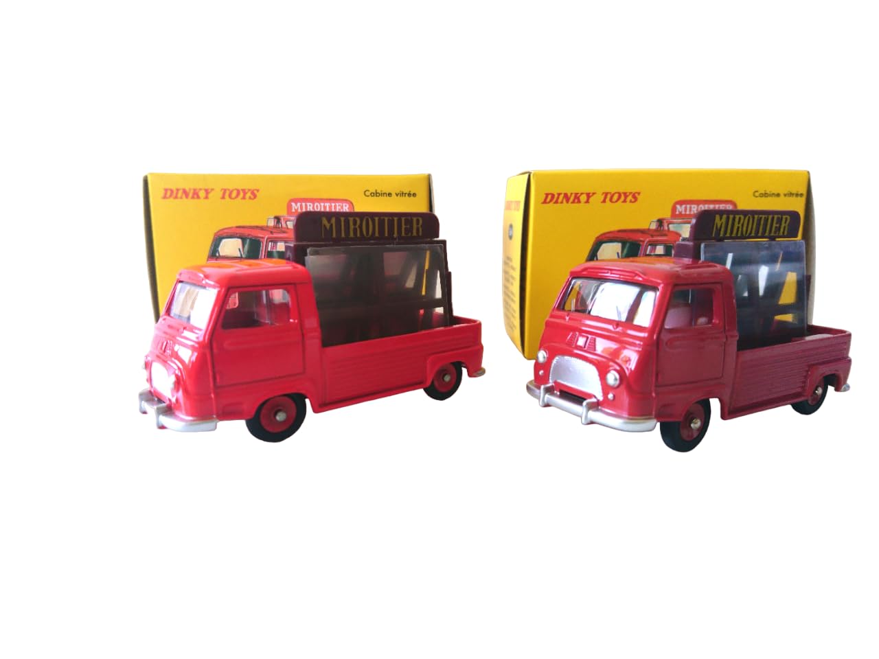 OPO 10 - Lot of 2 DINKY TOYS Renault Miroitier Estafette orange and red DeAgostini+Atlas miniature car