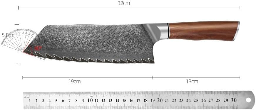 Meat Cleaver,Cleaver Knife 7.5 Inch Nakiri Knife 9Cr18MoV 67 Layers Damascus Steel Blade Sharp Chefs Cleaver Slicing Japanese Kitchen Knives Wood Handle