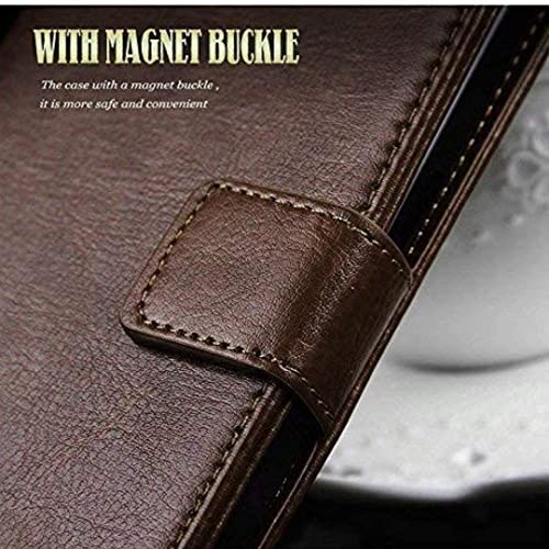 Image of Dkandy for Oneplus 11R 5G, Vintage Leather Flip Wallet Case Stand with Card Holder & Magnetic Closure Flip Cover for Oneplus 11R 5G - (Vintage Coffee Brown)