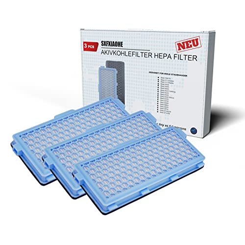 3 Pack für HEPA Filter Staubsauger mit Miele Staubsauger S4, S5, S6, S8, S8000, S8999, S6000, S6999, S5000, S5999, S4000, S4999, Complete C2, Complete C3, Compact C1,Art.-Nr. Nummer SF-HA 50 Cover