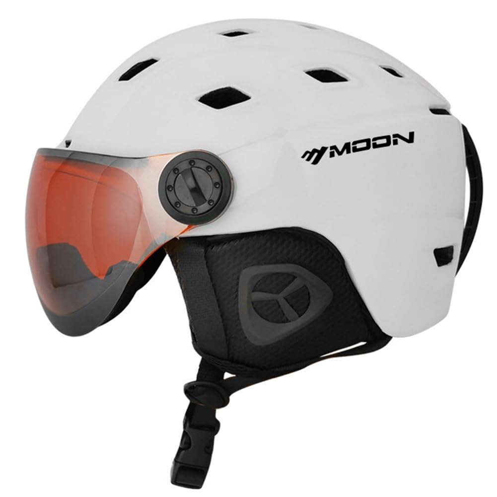 Cymwer Integrated ski sports helmet, anti-fall and impact-resistant snow sports helmet, with goggles and 16 vents, suitable for men, women and ski enthusiasts