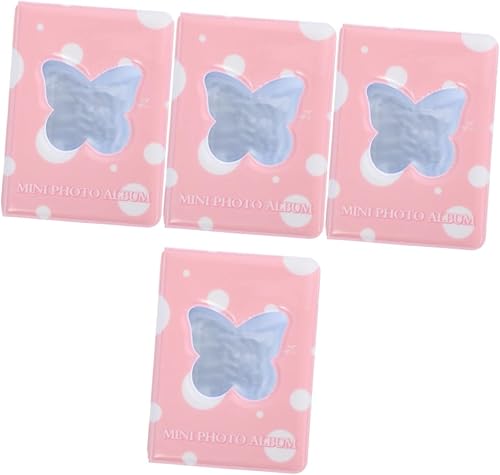 DECHOUS 4pcs Keychain Photo Album Mini Picture Frames Couples Photo Album Travel Photo Albums Recipes Book Id Card Holder Book Couple Photo Frame