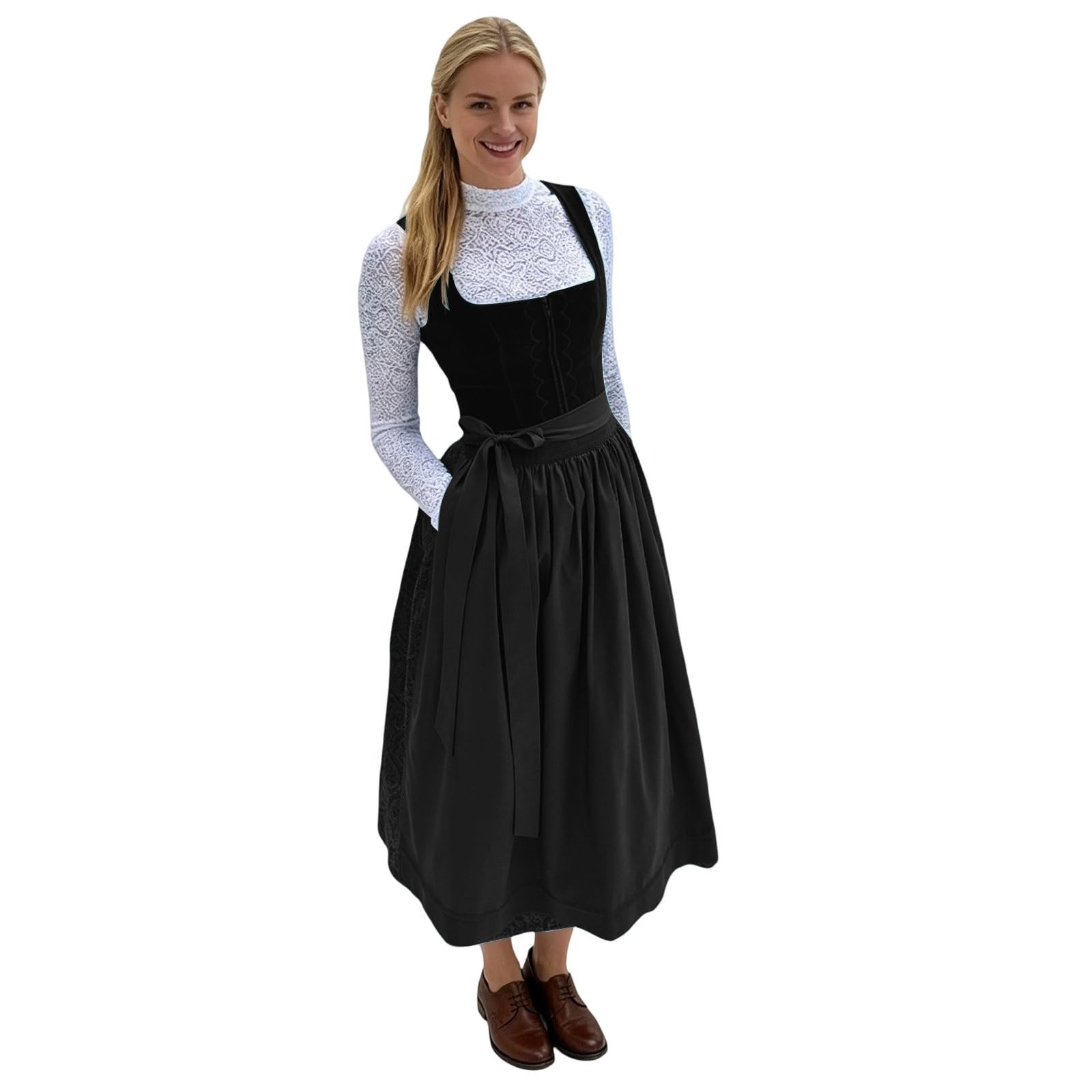 Dirndl Lang Damen Dirndlkleid Dirndlschürze Wiesn Outfit Rot Komplettset Grosse Grössen Midi Kleid Samt Mini 'Dirndl Trachten 46 Große Größen Modern