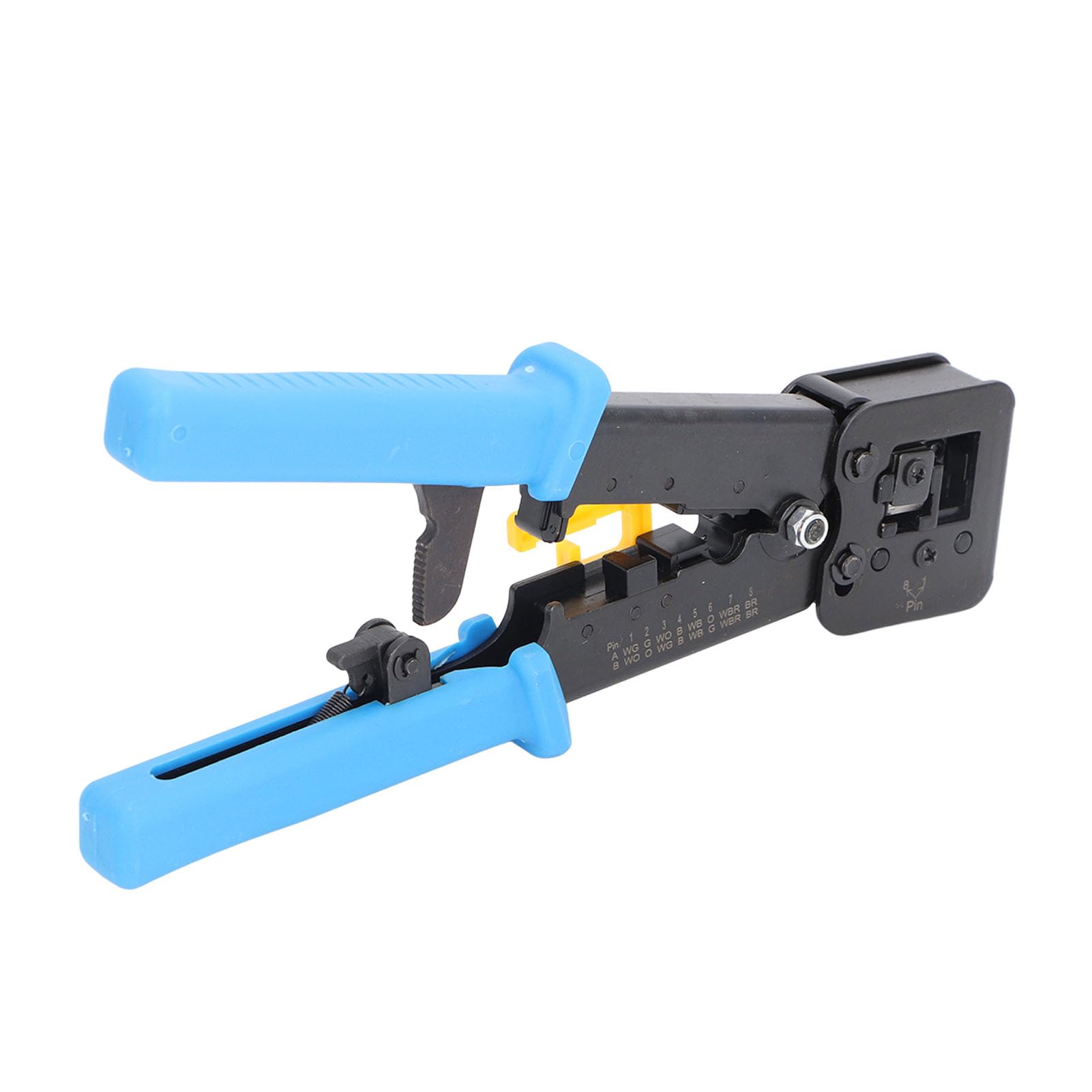 Pinza a Crimpare RJ45, Crimpatrice per Cavo Dati con Testa in Cristallo Ethernet Integrata in Acciaio, Batteria X 1, per Crimpatrice per Cavo di Rete