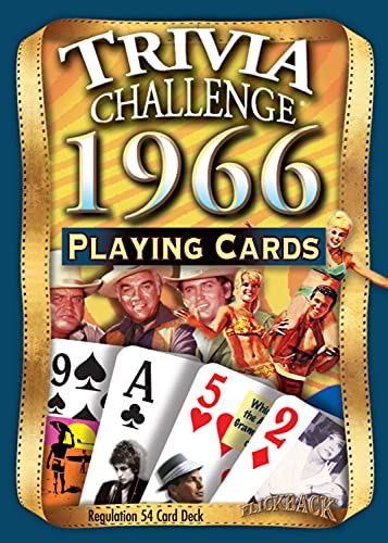 Flickback 60th Birthday Trivia Cards – 1966 Deck – Gift for Men or Women Born in 1966 – Fun 60th Birthday Game, Vintage 1966 Playing Cards with...