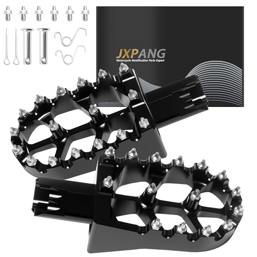 JXPANG Dirt Bike Foot Pegs CNC Anti-Slip Foot Pedals For 50cc 70cc 80cc 90cc-125cc XR50 XR70 XR110 CRF50 CRF70 CRF110 SSR CT200U KAYO SDG Apollo RFZ Pit Bike Mini Bike Foot Pegs Footrest (Black)