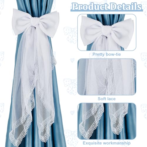 BENECREAT 2pcs Lace Bow Curtain Tiebacks - Image 4
