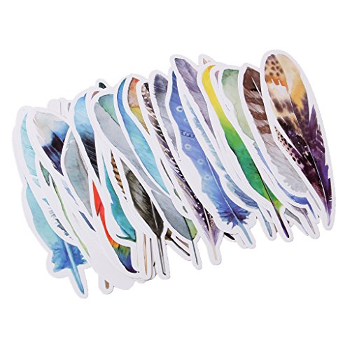 PLESIU Usdepant 30Pcs/Set Colorful Feather Shape Paper Bookmarks for Reading (Colorful Feather Shape)