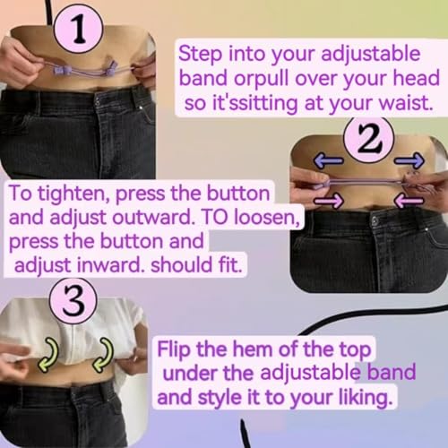 Cooswai Crop Tuck Adjustable Band - Crop Tuck Tool for Sweater and Shirt Tucky Belt To Crop Tops 2PCS3