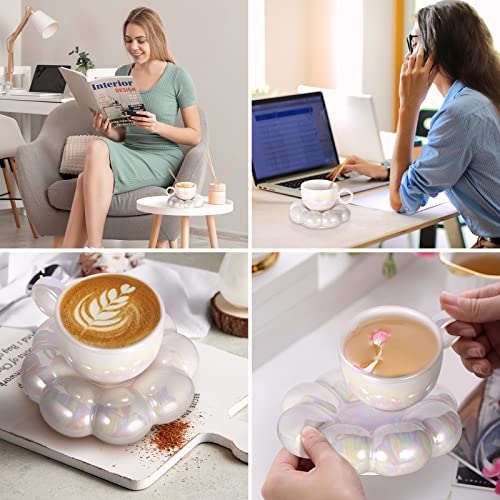 Set di tazze da caffè in porcellana con piattino e...