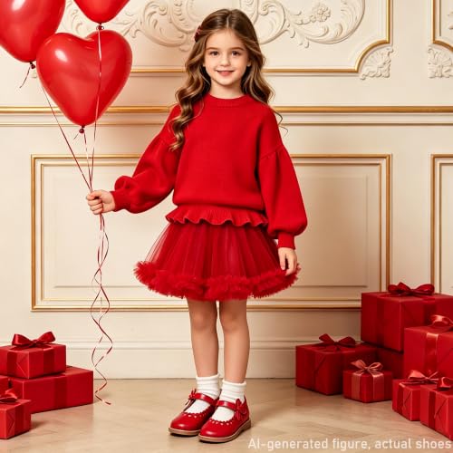Image of Flaryzone Toddler Little Girl Mary Jane School Uniform Oxfords Flat Dress Shoes