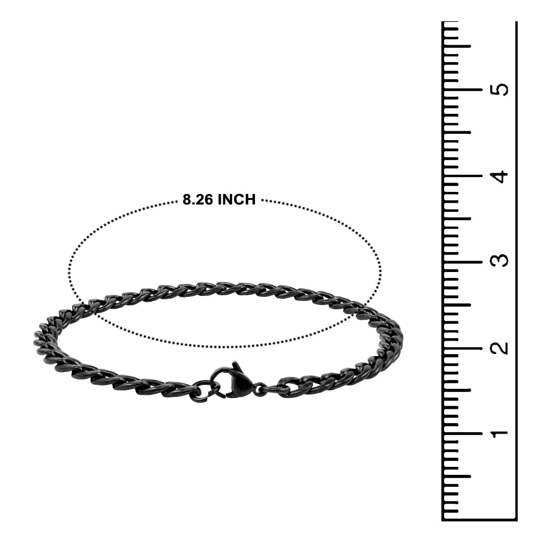 Stainless Steel Chain Wrist Bracelet (Black)