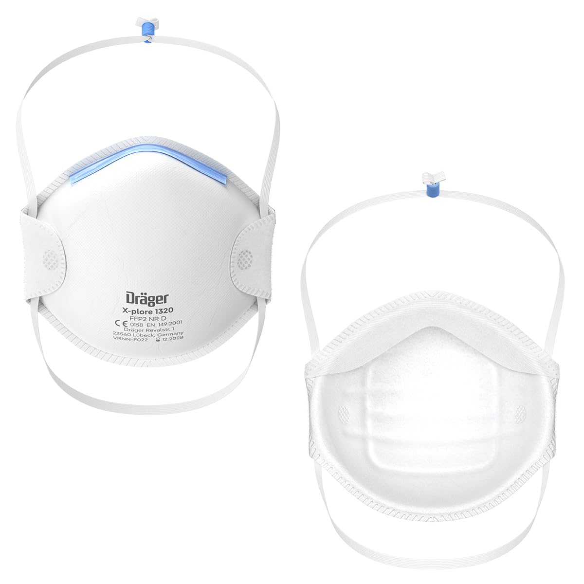 Dräger Máscara respiratoria X-plore 1320 FFP2 | Protector bucal como filtro eficaz contra el polvo fino y las partículas | Máscara respiratoria de 20 unidades en tamaño universal