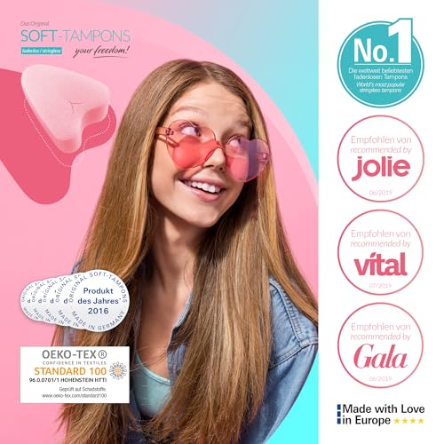 JOYDIVISION Soft-Tampons mini I 3 Stück I fadenlose Tampons für Sport, Schwimmen & Spa I Menstruationsschwämmchen ultra soft I leichtes Einführen & Entfernen I Mini Softtampon ohne Faden