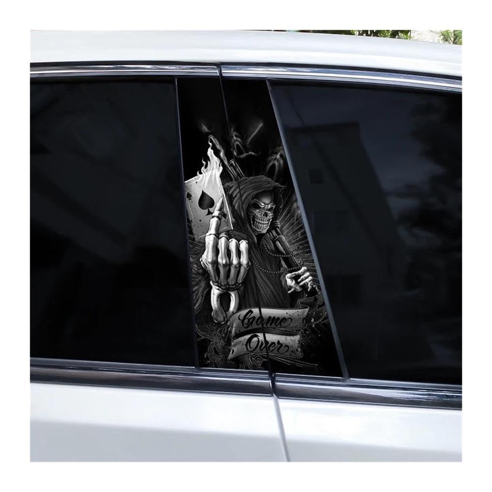 Body Parts 2pcs Horror Skull Car B-Pillar Decals(G)