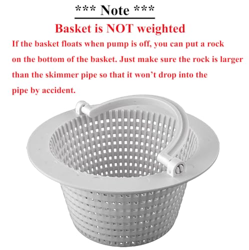 ATIE Above-ground Pool Thru-wall Skimmer Basket 513330 with Handle Compatible with Pentair HydroSkim Pool Thru-wall Skimmer-Now Weighted (2 Pack)