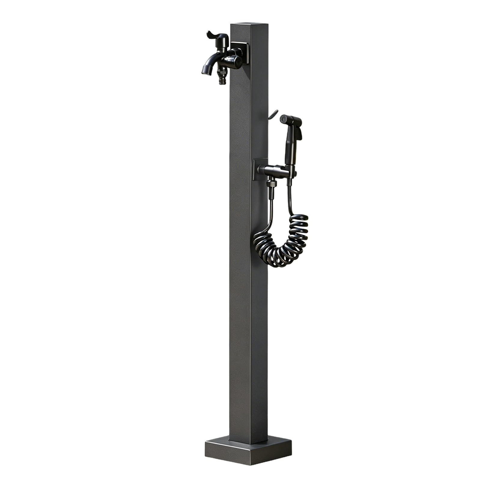 Stainless Steel Outdoor Water Faucet Post, Freestanding Hose Stand Water Column with Spigot, Yard Hydrant Water Feature Fountain for Gardening and Lawn Care(E,Height: 60cm/23.6in)