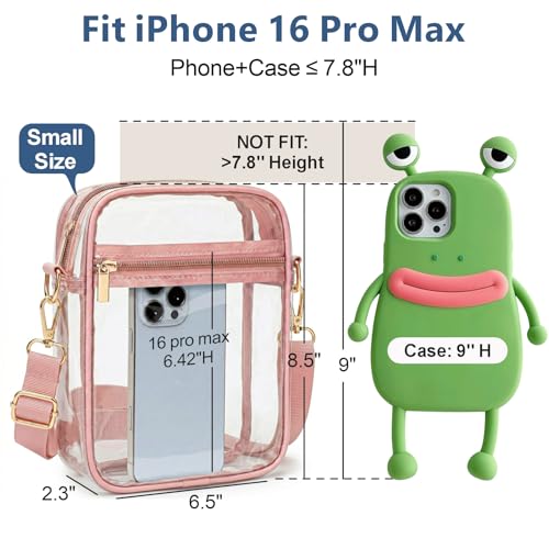 Image of PACKISM Clear Bag for Stadium Events - Clear Purses for Women Transparent Crossbody Messenger Bag for Concerts Game Day