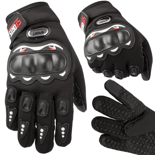 Genérico Guantes de Deporte Verano con Protección para Manos y Pantalla Tactil | Guantes Moto   Respirable, Impermeable, Antideslizante | Guantes Deportivo con Protectoras   Tamaño M/L