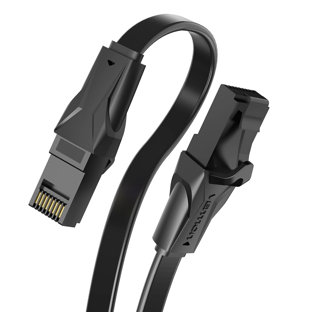 VENTION Cat 6 Flat Ethernet Cable 2.5FT Network Cable Broadband Lan Cable 1000Mbps 250MHz Gold-Plated Rj45 Cable for PC, PS5/4, Xbox, Router, Modem etc