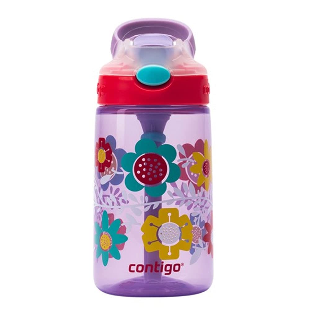 Contigo Water Bottle With Flip Straw, Wisteria Flowers Purple, 414 Ml, 2116117
