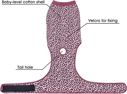 Image of Jiupety Dog Recovery Suit Adjustable, Dogs Bodysuit for Abdominal Wound After Surgery, Substitute E-Collar, L Size, Anti-Licking Surgical Dog Onesies, Pink Leopard