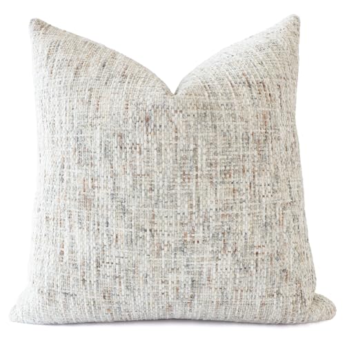 HOMFINER Textured Decorative Throw Pillow Cover Neutral...
