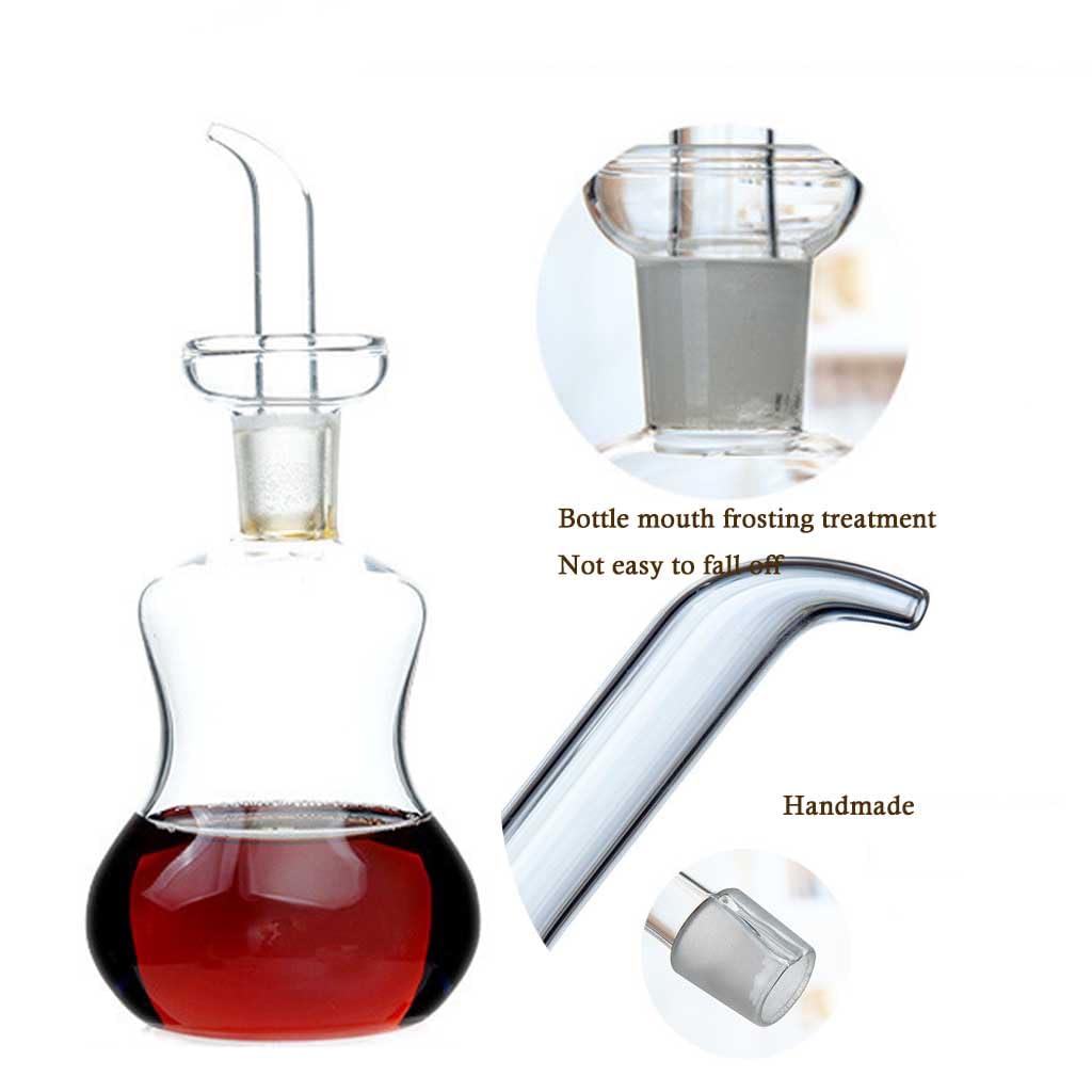 Botella de Vidrio dispensador de Aceite y vinagre, Botella de Aceite de Vidrio de borosilicato antigoteo, Resistente al Calor, Apta for lavavajillas, 150/250/500 ml(500ML)