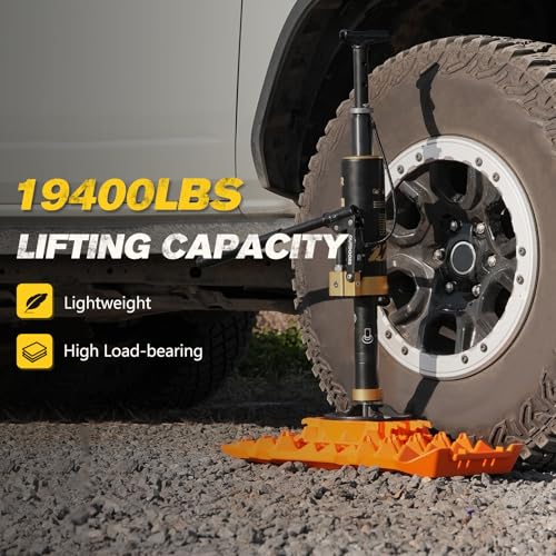 Image of BUNKER INDUST Portable Hydraulic Jack Lift Recovery Jack with Lift Mate, 19,400 lbs Lifting Capacity Compatible with SUVs, Off-Road Vehicles