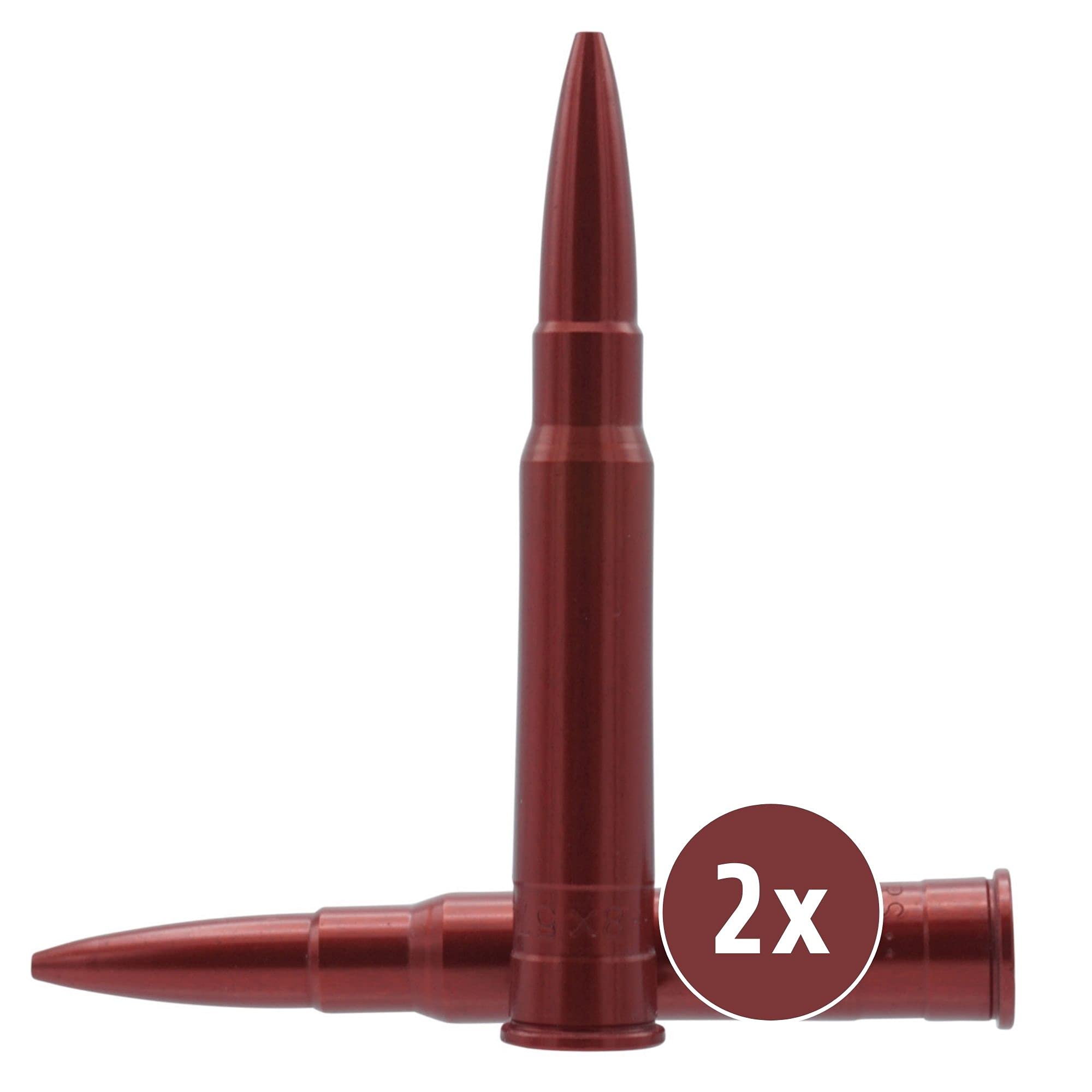 Produktbild von Flachberg Pufferpatronen 308 Win | Dummy Rounds Aluminum Rot (2 Stück) | Snap Caps Training | Trockentraining, Ladeübung, Waffenpflege .308 Winchester