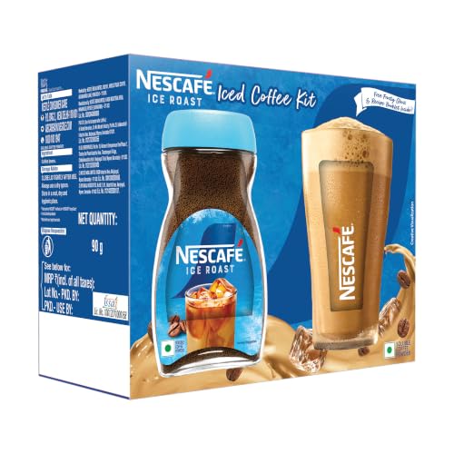 Image of NESCAFE Ice Roast Coffee Powder with Frosty Glass And Recipe Book, 90g
