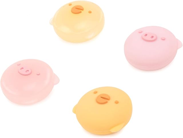 DLseego Thumb Grips Set, 4 PCS Thumbsticks Cover Silicone Joystick Caps for Switch/Switch Lite/OLED, Analog Stick Caps for Thumb Grips Controller, Pink and Yellow