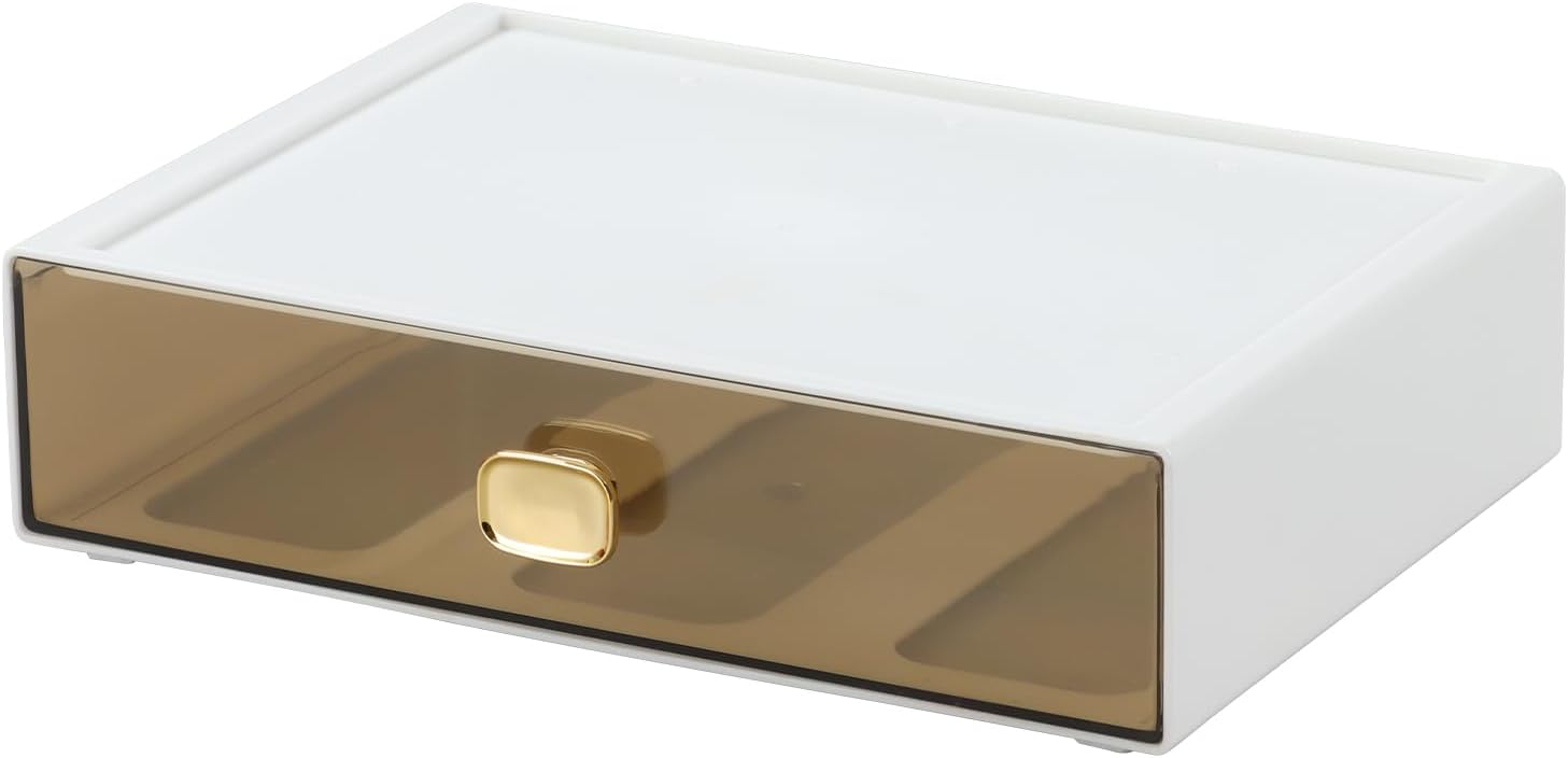 Desk Tidy Drawers, Worktop Organiser, Large Storage Box, White