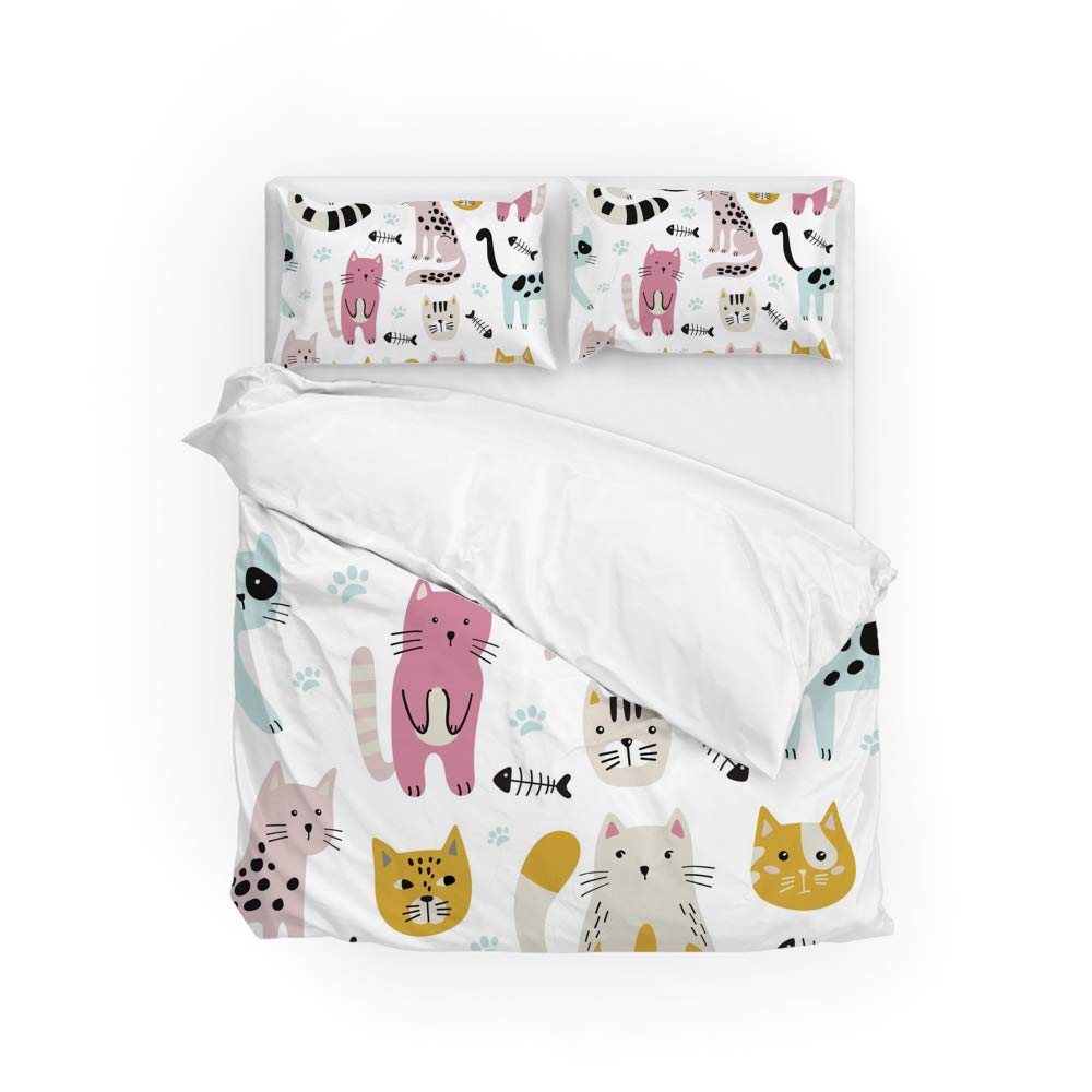 Parure de lit motif chats pour une chambre cocooning et cosy
