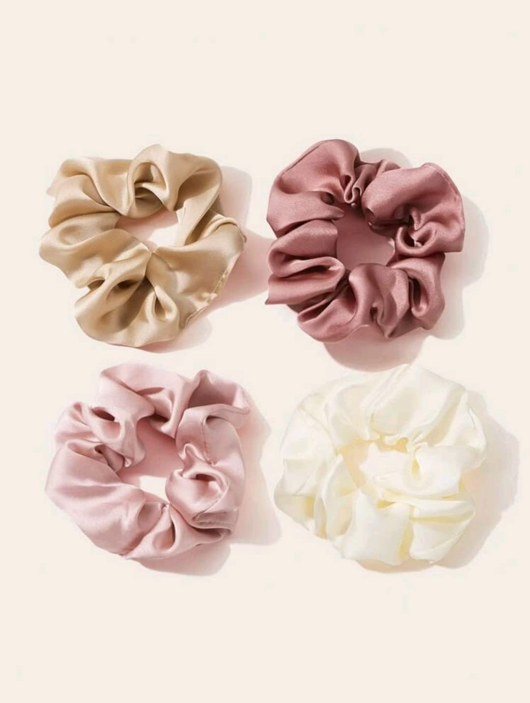 Sprinkle_4pc simple silk hair scrunchies set