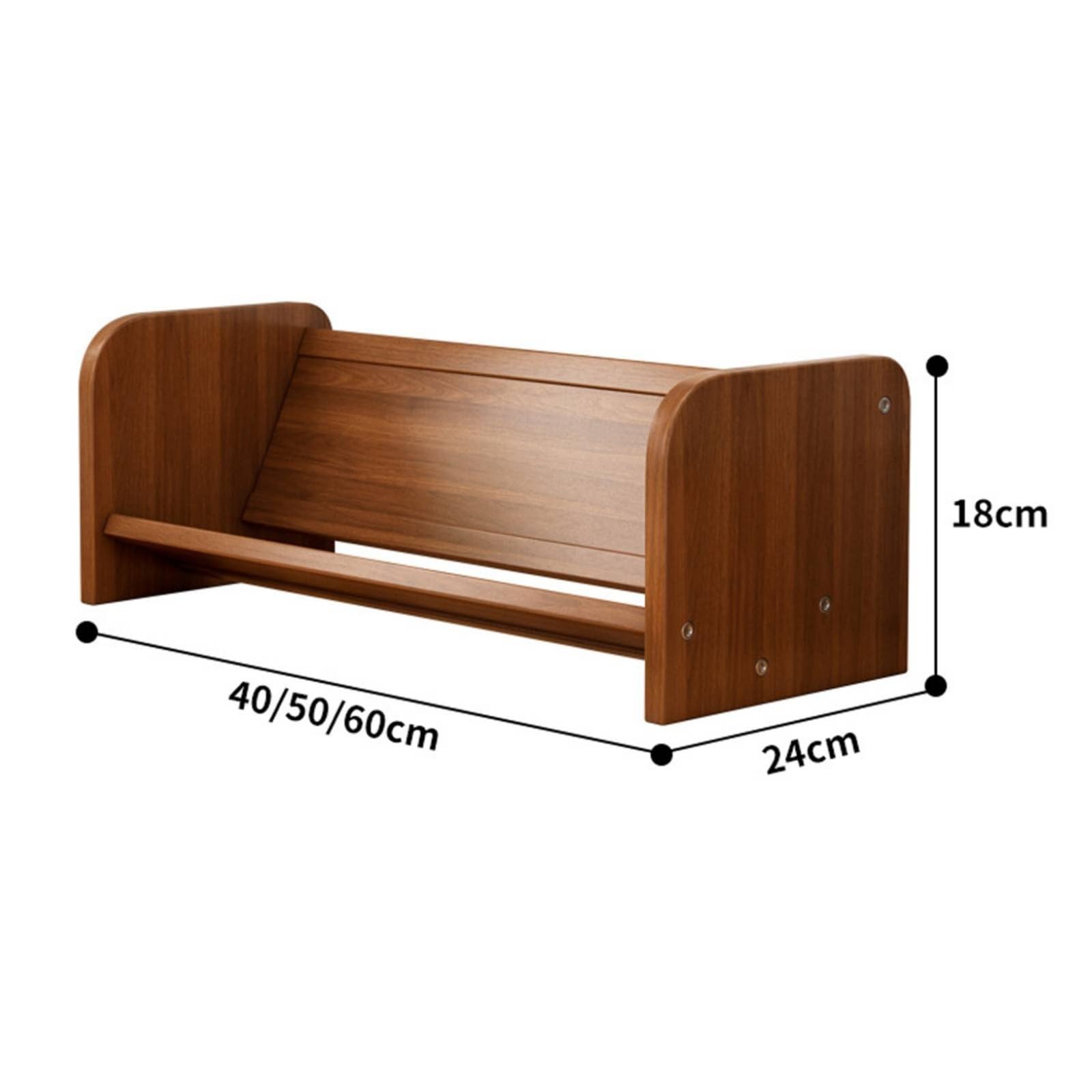 Desktop Regal Schreibtisch Organizer Bücherregal Ablage Bambus Ständer Bücherstütze aus Verdicktem Bambus Und Offenem Aufbewahrungsfach für Büro, 50 cm, Teebraun