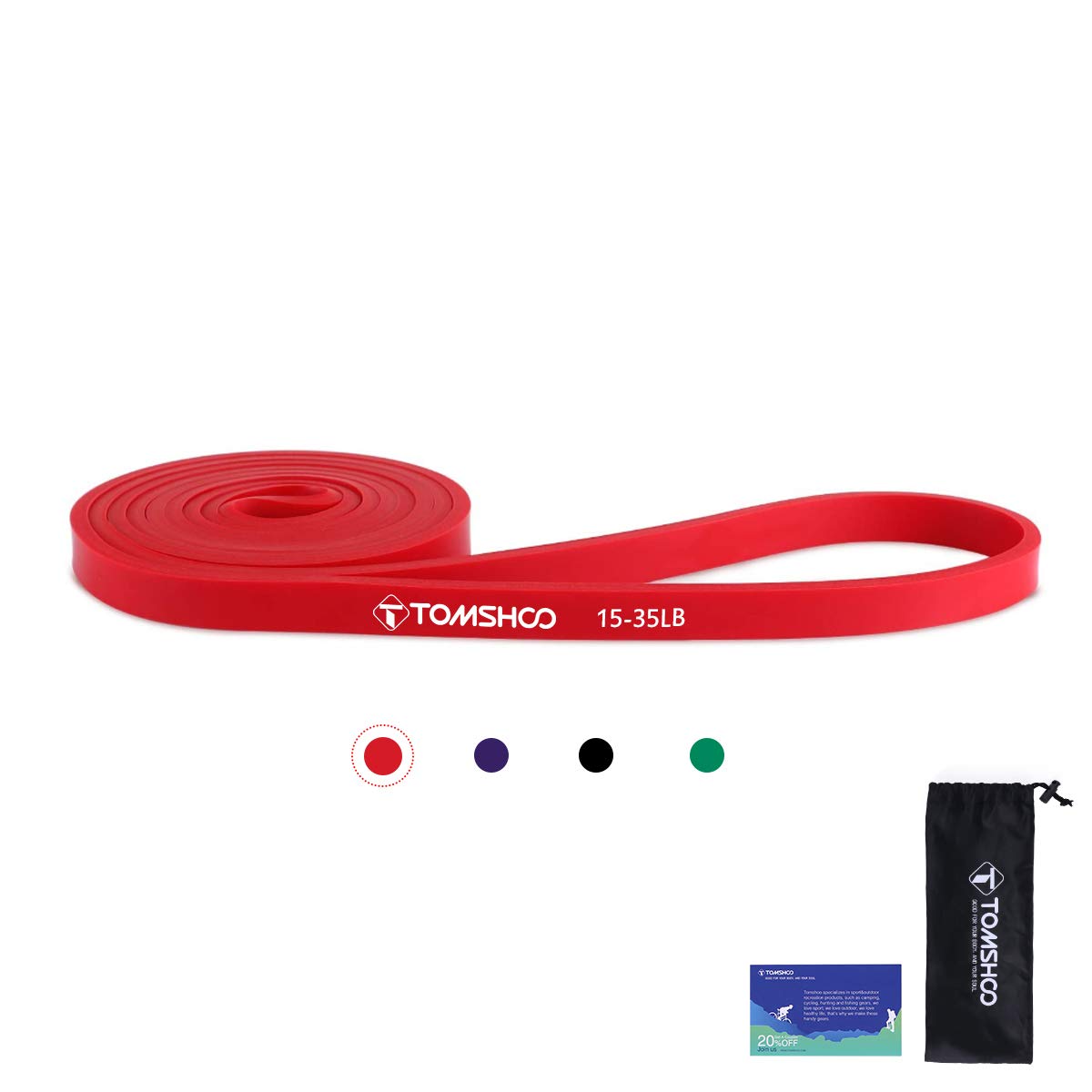 TOM SHOO Pull Up Assist Bands Set Resistance Loop Bands Powerlifting Exercise Stretch Bands Free Carrying Case Included - Ideal for Home, Gym, Yoga, Training