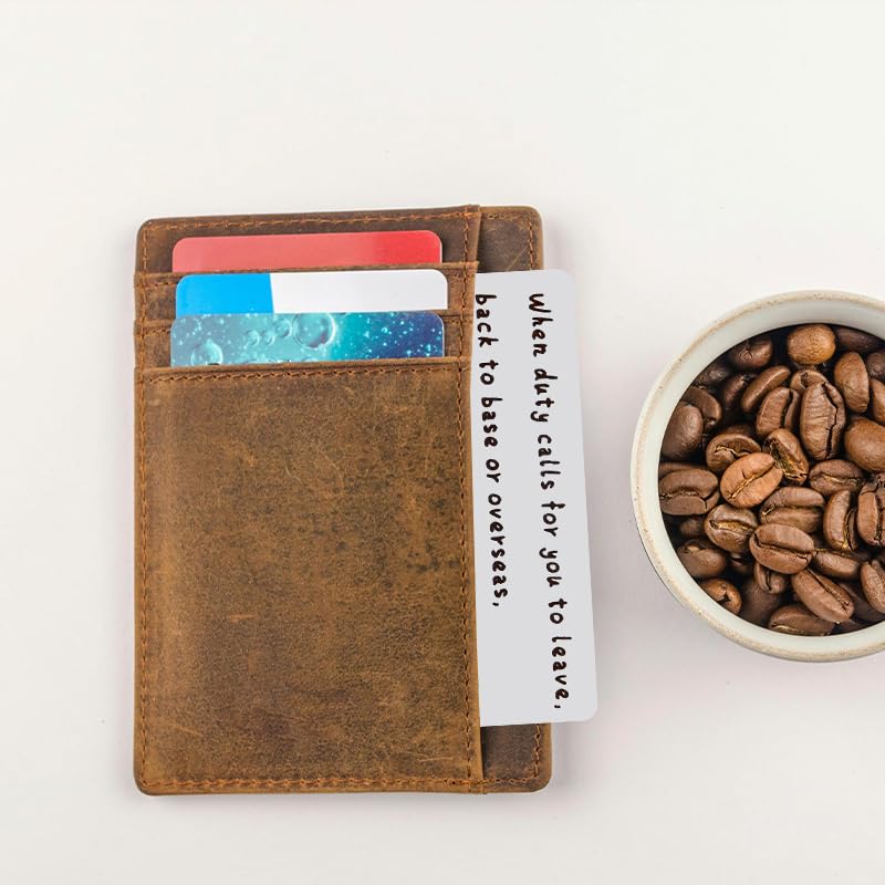 Military Deployment Gifts Wallet Card for Military Boyfriend Husband Navy Long Distance Gifts for Marine Air Force Romantic Anniversary Present for Army Fiance Coast Guard3