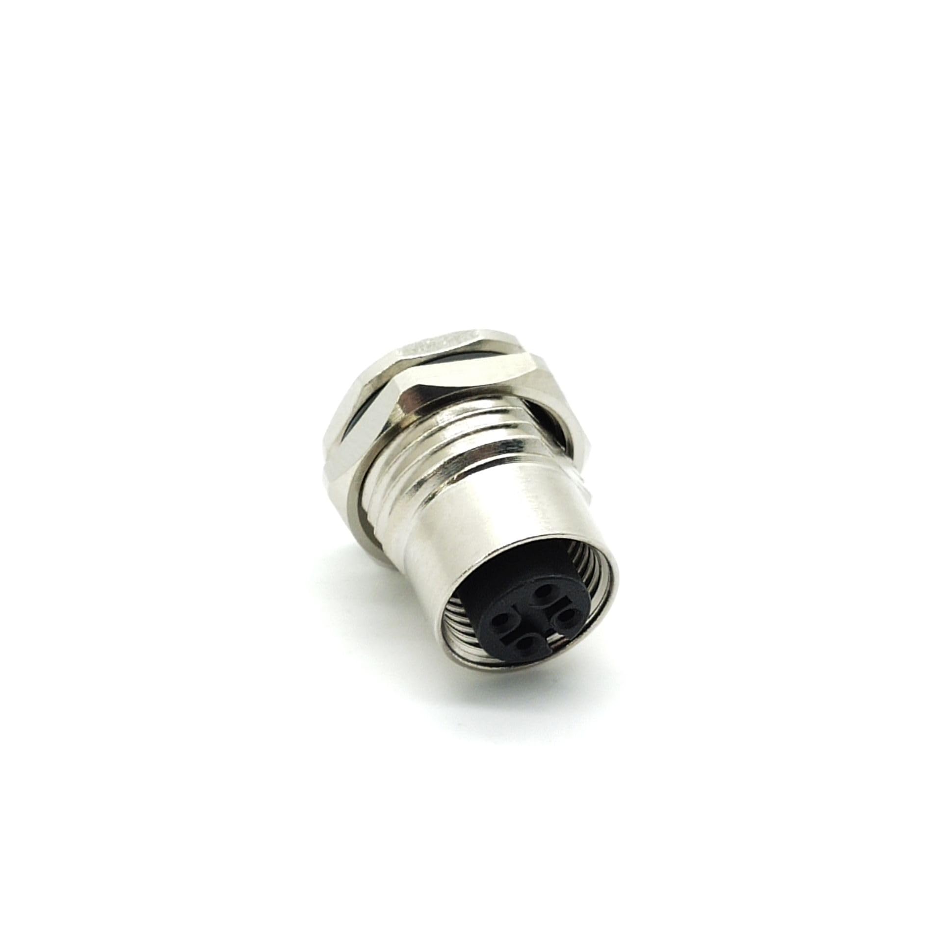Elecbee M12 Anschluss Frontmontage 4 Pin A Code Buchse Buchse Plattenmontage Löten