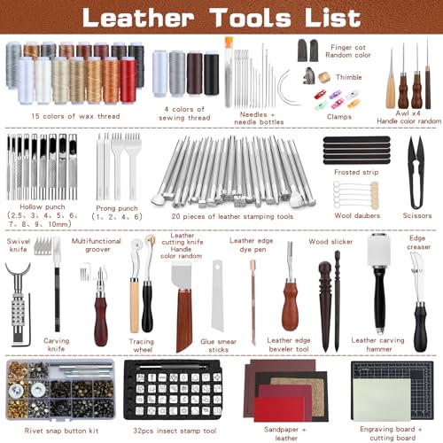 Tlkkue TL-78 Leather Tooling Kit Leather Craft Tools Leather Working Kit thumb #1