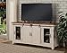 Martin Svensson Home Rustic 65” Solid Wood TV Stand with Storage, White and Aged Distressed Pine