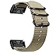 Fintie Band Compatible with Garmin Fenix 8 51mm / 7X / 6X / 6X Pro / 5X / 5X Plus / 3/3 HR/Descent Descent MK2i/Tactix Charlie Watch, 26mm Easy-fit Soft Woven Nylon Replacement Strap, Desert Tan