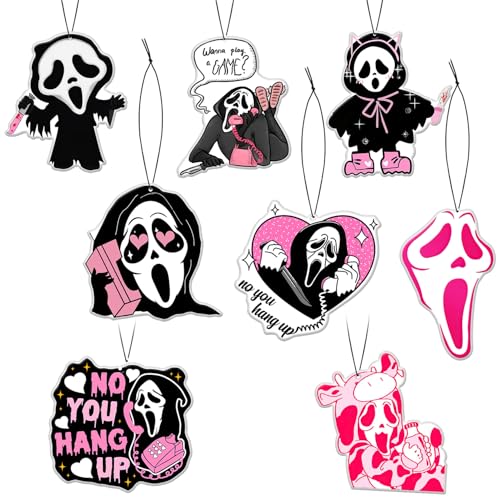 GTOTd Scream Car Air Freshener 8 Pack Ambientador (Black Ice Scent) Fragancia de hielo negro espejo retrovisor para coche colgante accesorios decoración navideña GTOTd Scream Car Air Freshener 8 Pack Ambientador (Black Ice Scent) Fragancia de hielo negro espejo retrovisor para coche colgante accesorios decoración navideña